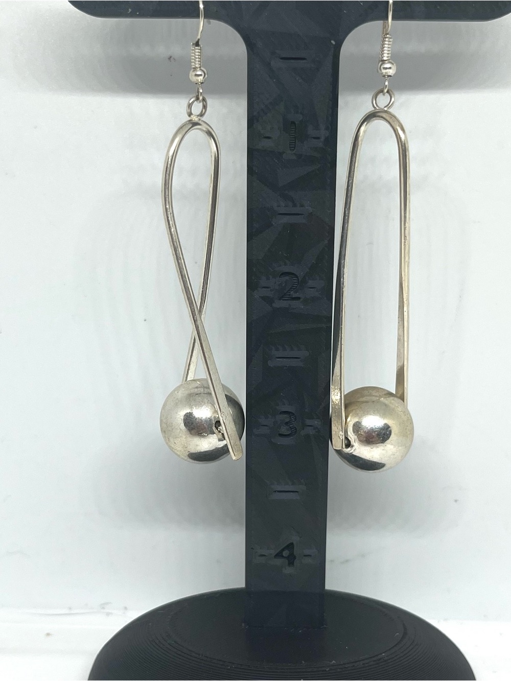 Elegant Silver Drop Ball Earrings by